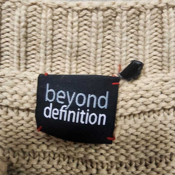 Beyond Definitions Thick Beige Cable Knit Button Front Cardigan Size 2X - Picture 6 of 6